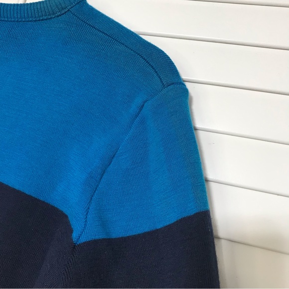 Vintage Demetre Men’s Blue Striped Wool Pullover Sweater Size Medium - Picture 4 of 7